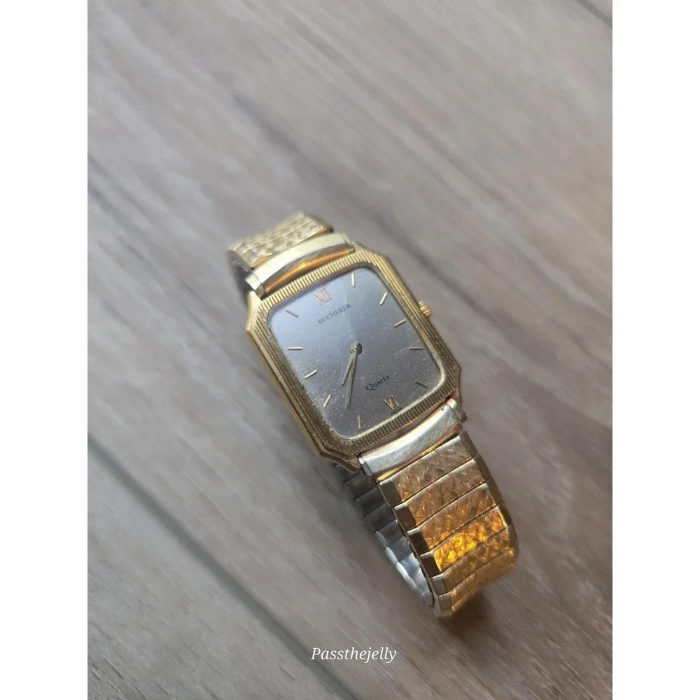 Vtg Gentleman's Men's Bucherer Watch Tank Quartz Swiss Made 956 533 Old Money
